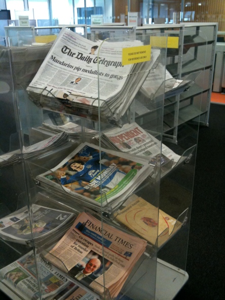 Newspaper display unit